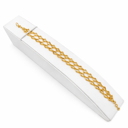 Bahraini 21-karat gold bracelet with luxurious mes...