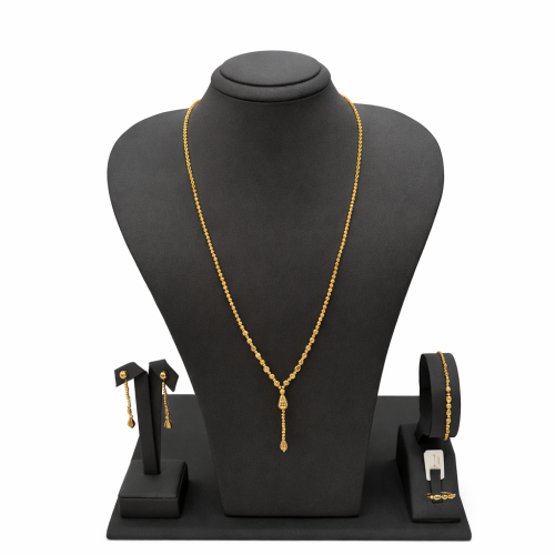 Bahraini gold set, 21 karat, weight 15.48 grams, with luxurious graduated design