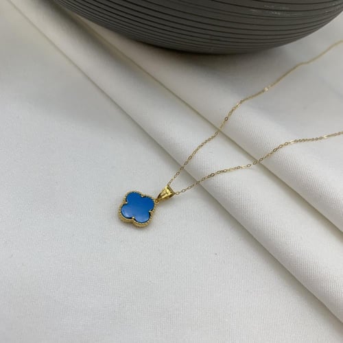 نص طقم إيطالي باللون الفيروزي عيار 18 الوزن 5.8