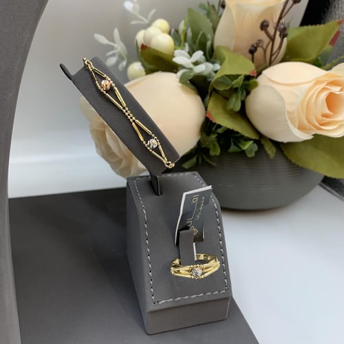 طقم إيطالي مكس اللوان الذهب عيار 18 ذهب صافي