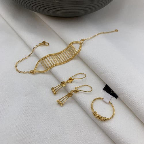 طقم بحريني عيار 21 ذهب صافي الوزن 17.6