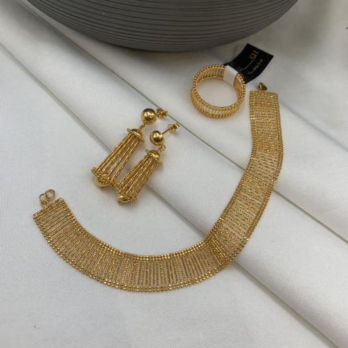 طقم بحريني ذهب صافي عيار 21 الوزن 55