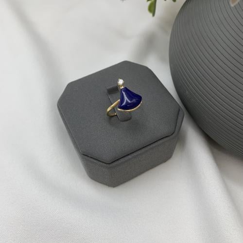 خاتم إيطالي عيار 18 باللون الكحلي