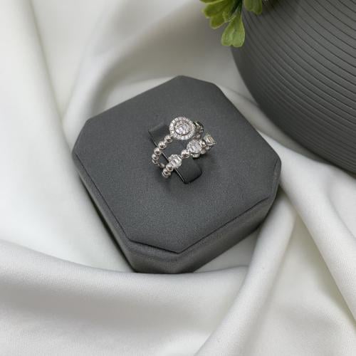 خاتم ذهب ابيض تصميم الألماس عيار 18