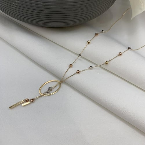 طقم إيطالي ذهب صافي مكس اللوان الذهب عيار 18 الوزن...