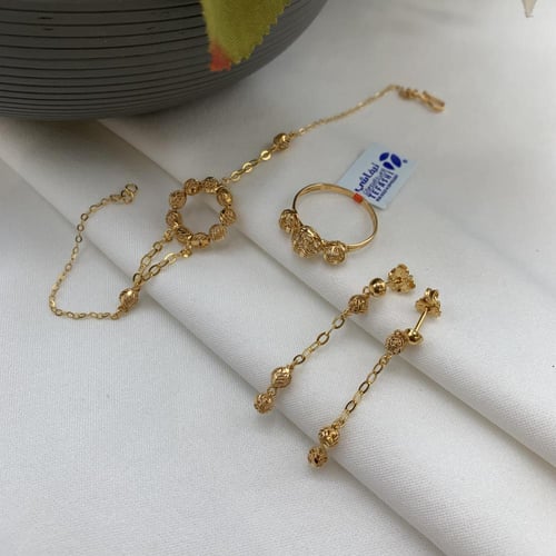 طقم بحريني عيار 21 ذهب صافي الوزن 12.3