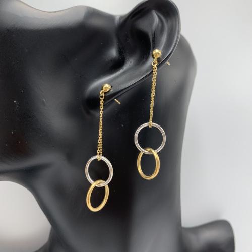 حلق إيطالي مكس اللوان الذهب عيار 18