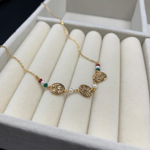 طقم ناعم بحريني بإضافة اللؤلو عيار 21 الوزن 8.4