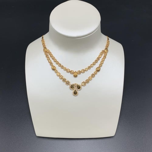 طقم بحريني عيار 21 تصميم الألماس الوزن 22.9