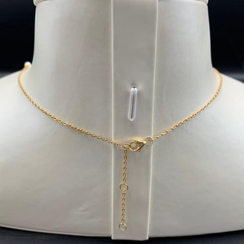 عقد القفل مع اضافة اللؤلو الزراعي الطبعي عيار 18