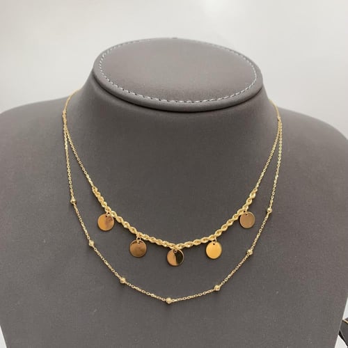 طقم إيطالي دورين ذهب صافي عيار 18 الوزن 8.6