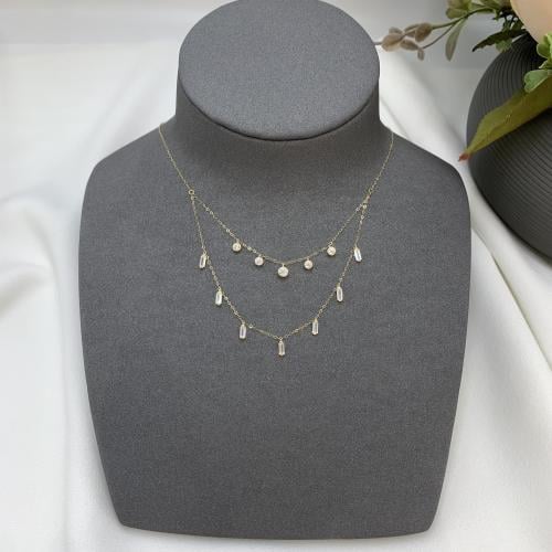 عقد دورين عيار 18 تصميم الألماس