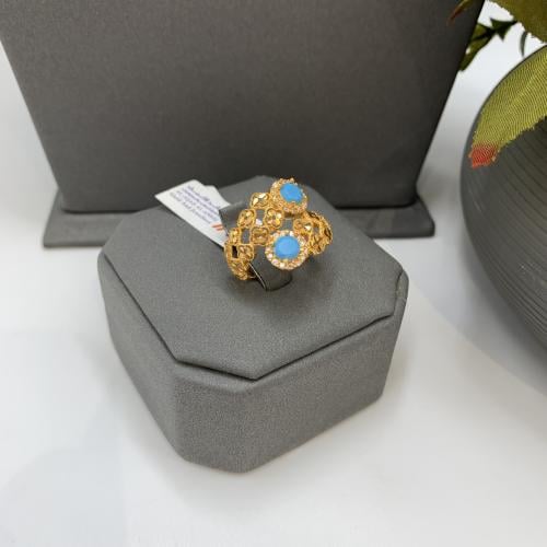 خاتم بحريني باللون الفيروزي عيار 21