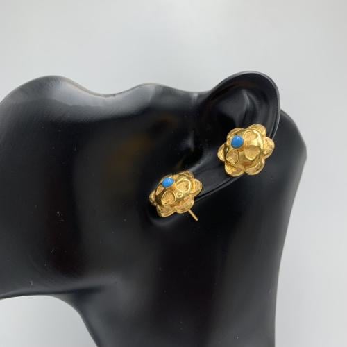 حلق شرقي باللون الفيروزي عيار21 الوزن 3.07