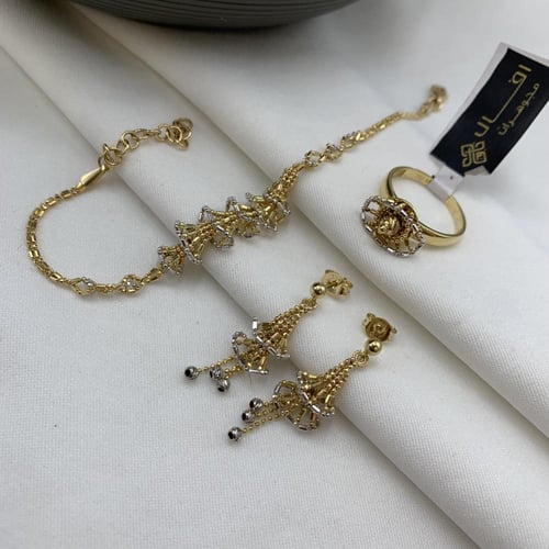 طقم إيطالي عيار 18 ذهب صافي مكس اللوان آلذهب الوزن...