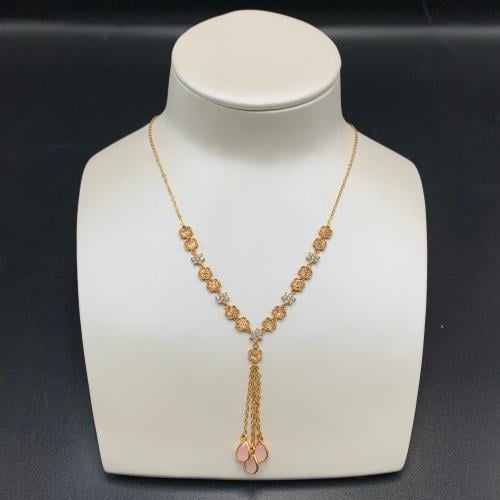 عقد بحريني تصميم الماس باضافة الأحجار عيار 21