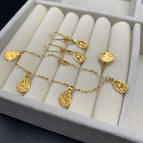 طقم الدمعه عيار 21 ذهب صافي الوزن 7.7