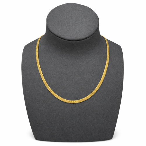 عقد الفلات الحريري عيار 18 ذهب صافي