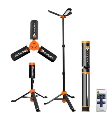 Portable lighting flashlight with triple stand