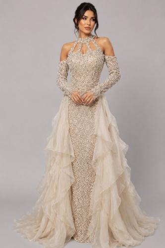 Evening dress with diamond sparkle