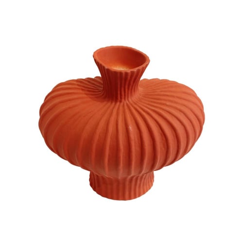 فازة سيراميك بلون برتقالي بعدة مقاسات