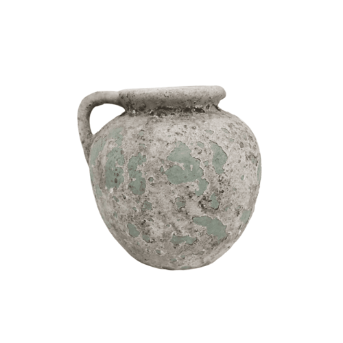 مزهرية سيراميك فاخره باللون الأخضر الهادئ للديكور...