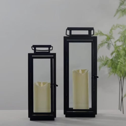 فانوس من الحديد والزجاج الشفاف