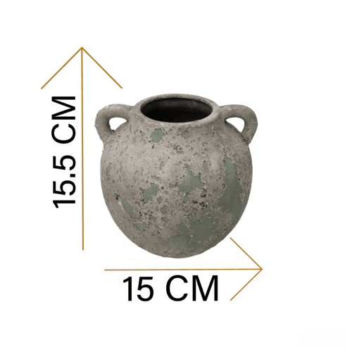 مزهرية سيراميك فاخره باللون الأخضر الهادئ للديكور...