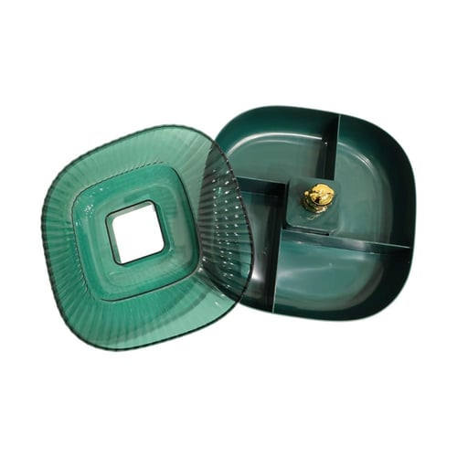 حافظة طعام مقسمة بغطاء لون أخضر