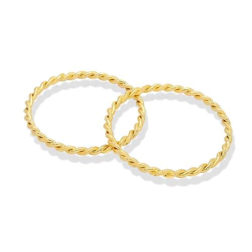 أسورة نحاس ملتوية مطلية ذهب 24ق