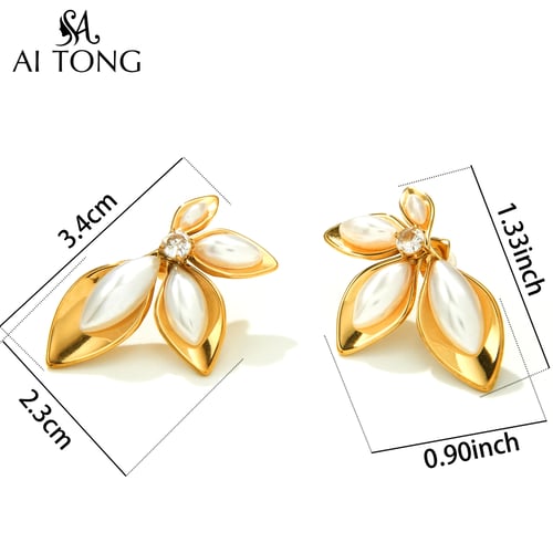 أقراط ستانلس ستيل مطلية ذهب 18ق