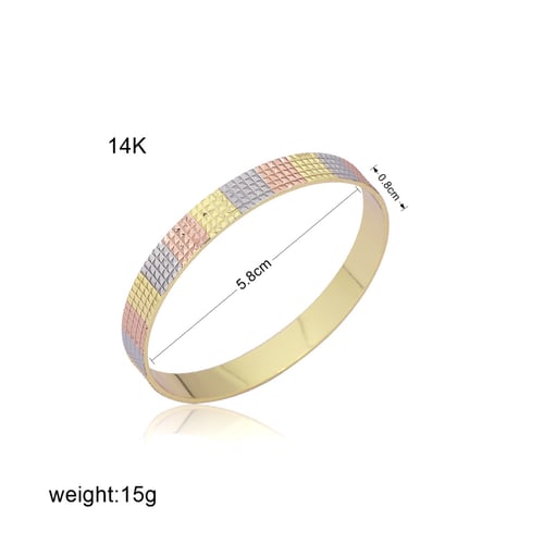 أساور نحاس محفورة مطلية ذهب 14ق