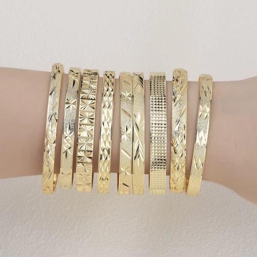 أساور نحاس محفورة مطلية ذهب 14ق