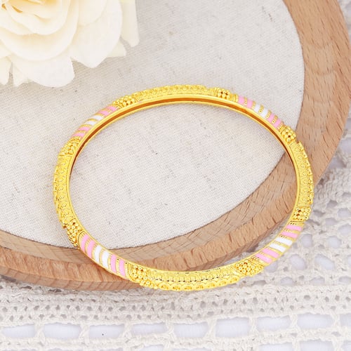 أساور نحاس مطلية ذهب 24ق – تصميم مميز