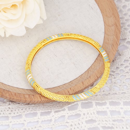 أساور نحاس مطلية ذهب 24ق – تصميم مميز