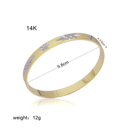 أساور نحاس محفورة مطلية ذهب 14ق