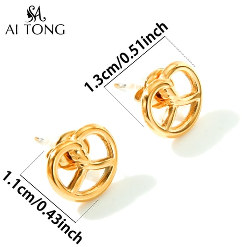 أقراط ستانلس ستيل مطلية ذهب 18ق