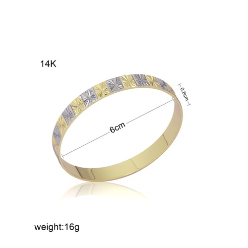 أساور نحاس محفورة مطلية ذهب 14ق