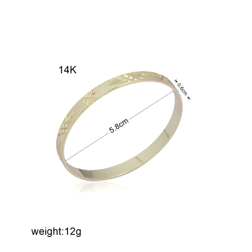 أساور نحاس محفورة مطلية ذهب 14ق