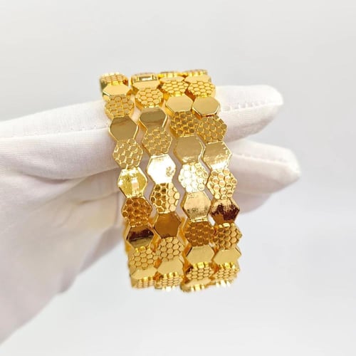 أساور نحاس مطلية ذهب 24ق/شامبان/روز