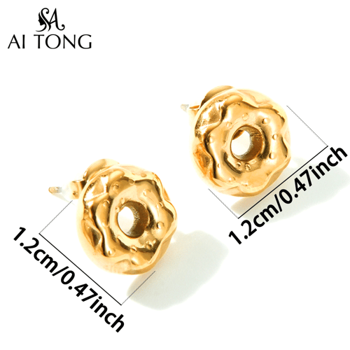 أقراط ستانلس ستيل مطلية ذهب 18ق