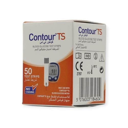 كونتور تى اس شرائط قياس السكر في الدم 50 قطعة