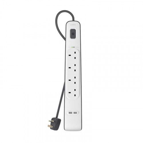 توصيلة بيلكن 4 منافذ - مع مفذين USB