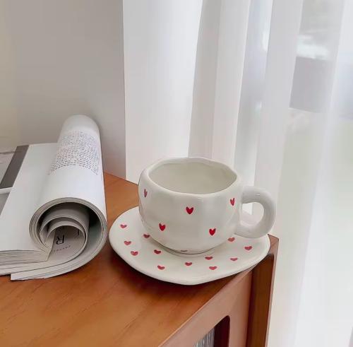 كوب كلاسيكي مع صحن سيراميك 260 ملي