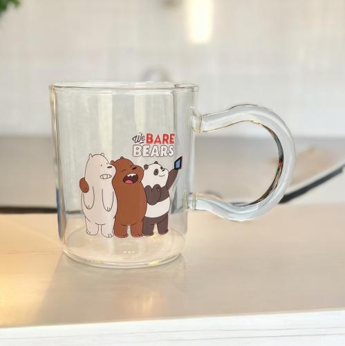 كوب الدببة الثلاثة قزاز شفاف 400 ملي
