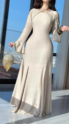 جلابية رمضانية بيج ناعمة