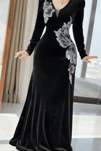 فستان نسائي اسود فخم