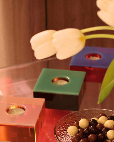 Flux Tealight Holder - Green/Brown
