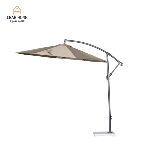 Outdoor fabric umbrella marble base