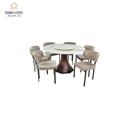 Marble dining table set with 6 chairs